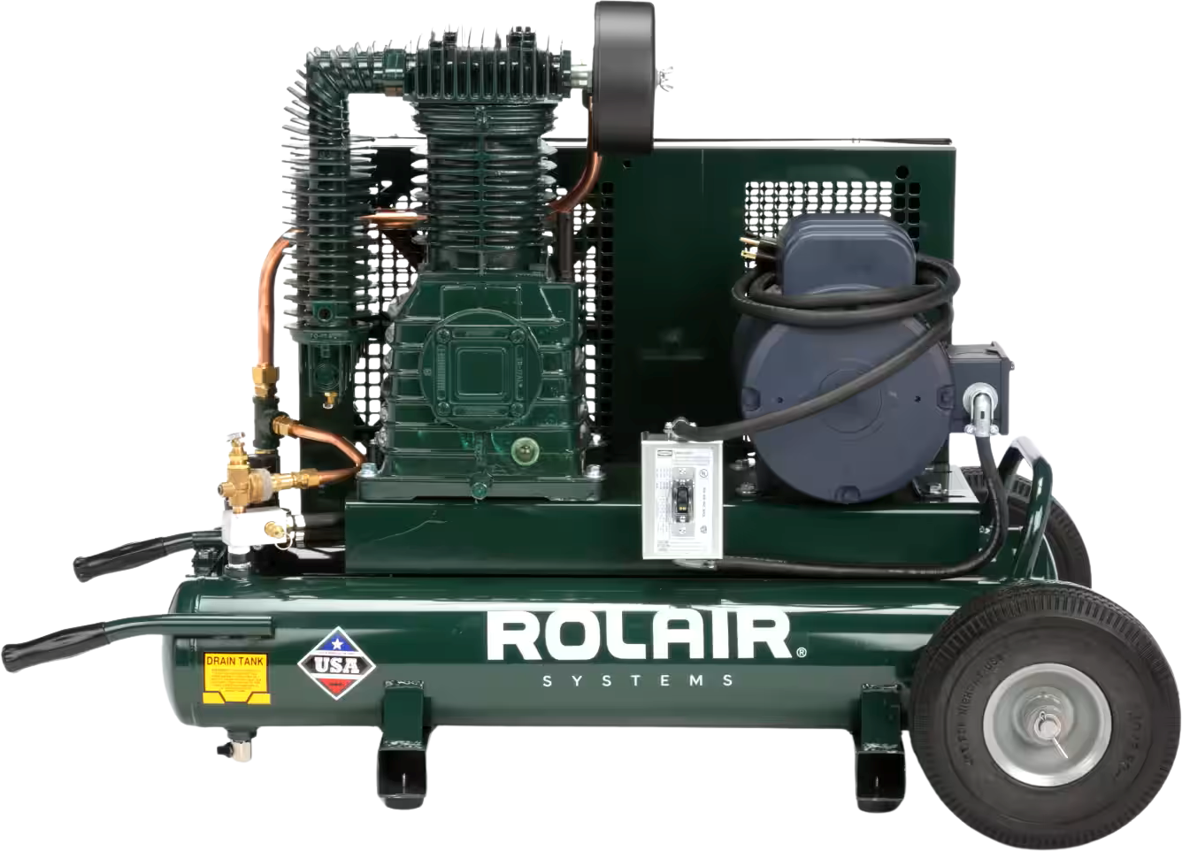 Rolair 5230K30CS Air Compressor Wheelbarrow Electric 5 HP 9 gal. Two-Stage 230V 1-Phase with Regulator and Gauge Set New
