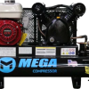 Mega Compressor MP-5510G200 Air Compressor Twin Tank Wheelbarrow 5.5 HP 10 Gallon 150 PSI Gas Honda Engine New