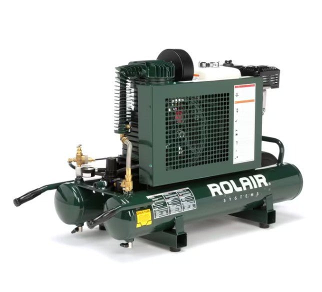 Rolair 6590HK18-0001 Air Compressor Wheeled 9 Gal. Gas 6.5 HP Honda GX200 Engine Single Stage Pump New