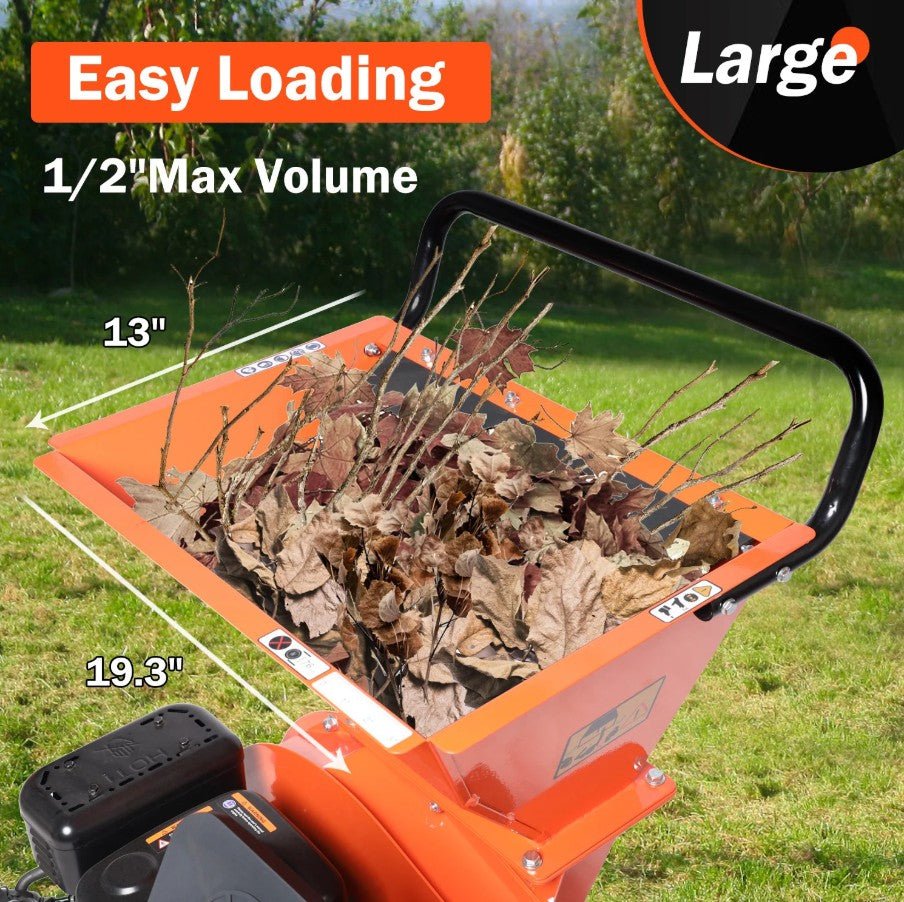 EFCUT EF-MF30 3-in-1 Wood Chipper 3" Shredder Mulcher 2 Hopper 7HP 212cc Horizontal 4-stroke Gas-Powered New