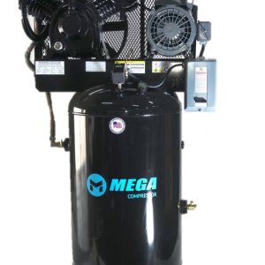 Mega Compressor MP-7580VM10U Two Stage Air Compressor with 7.5 HP Pump 680 RPM 80 Gallon 220V 1-Phase Electric Start New